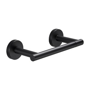 Cobbe Matte Black Toiler Paper Holder Wall Mount, Double Post Pivoting Toilet Paper Roll Holder for Bathroom, SUS 304 Stainless Steel - 1 of 4