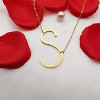 Sideways Initial Necklace for Women, 18K Gold Plated Stainless Steel Large Letter Pendant Gold S - 2 of 4