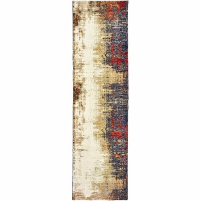 Oriental Weavers Evolution 8001A Ivory/ Multi Indoor Area Rug - 2'6" x 12'