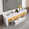Entertainment Center TV Console Modern TV Stand for Maximum 43 Inch TV，Particle Board + Tempered Glass Table Stand with Storage for Bedroom - 2 of 4