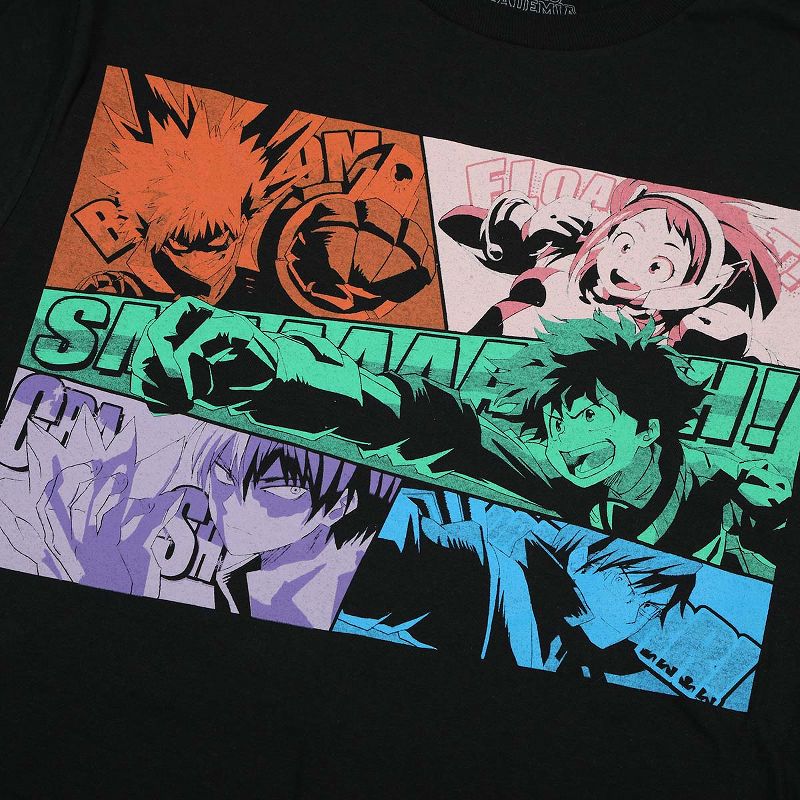 My Hero Academia Multicolored Action Group Black Graphic Tee, 2 of 4