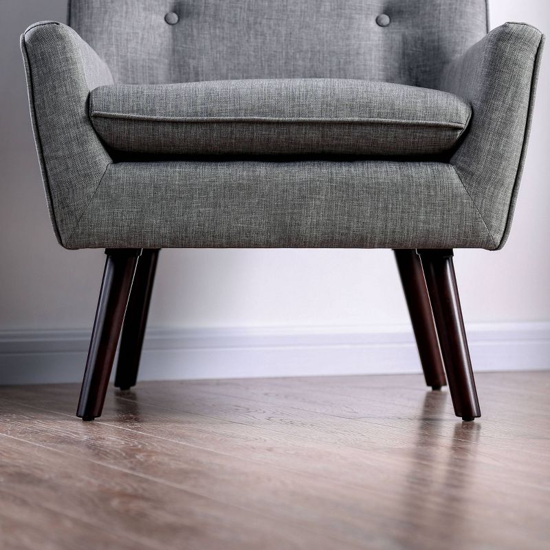 Center Button Tufted Accent Chair Gray - HOMES: Inside + Out, 4 of 5