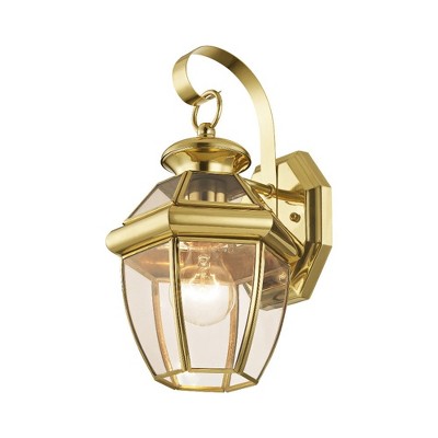 Monterey Traditional Black Solid Brass Outdoor Wall Lantern Sconce