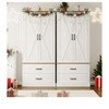 Tall Pantry Cabinet with Doors, Shelves & Microwave Stand for Kitchen, Living Room, Bathroom - 3 of 4