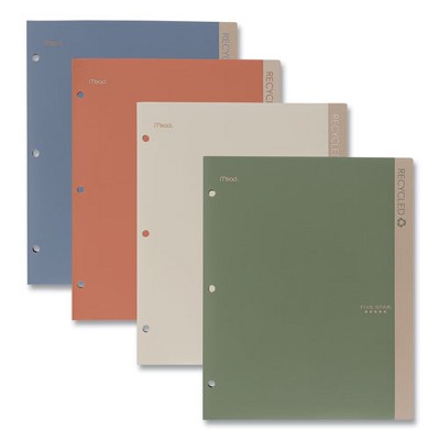 Recycled Plastic Two-Pocket Folder with 3 Holes, Assorted Colors