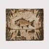 Vintage Fishing Pattern Flannel Throw Blanket for All Seasons, Polyester, Ideal for RV Interior and Car Naps. - 3 of 4