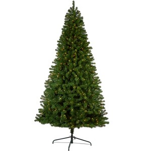Nearly Natural 9-ft Virginia Fir Artificial Christmas Tree with 600 Clear Lights and 1453 Bendable Branches - 1 of 4