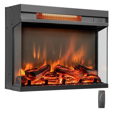 Costway 23'' 3-sided Electric Fireplace Insert Heater 1500w With Thermostat  u0026 Remote Control : Target