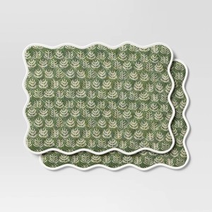 2pk Reversible Placemat Scallop - 1 of 4