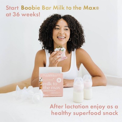 Boobie Milk to the Max Lactation Bar Herbal Supplement for Breastfeeding Oatmeal Chocolate Chips - 6ct