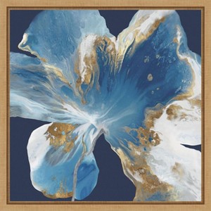 Amanti Art Liquid Enigma I (Abstract Blue Flower) by Eva Watts Canvas Wall Art Print Framed 16 x 16-in. - 1 of 4