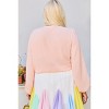 Slickblue Trendy Plus Size Solid V-Neck Top with Dramatic Bubble Sleeves, For Casual or Dressy Outfits, Blush, 1XL - 3 of 4