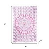 HomeRoots 80" X 56" Pink And White Mandala Cotton Hanging Tapestry - 3 of 3