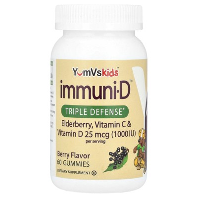 ImmuniD Elderberry Gummies for Kids by YumVs | Immune Support, Vitamin C & Vitamin D | Complete Immune System Support | Natural Berry Flavor