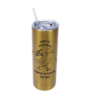 Elanze Designs Born To Dilly Dally Pick Up The Pace 20 Ounce Double-Walled Stainless Steel Insulated Slim Travel Tumbler with Lid and Straw, Vegas - 1 of 4
