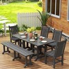 WestinTrends 6 Piece Outdoor Patio Dining Set Outdoor Table and Bench Chair Set - 2 of 2