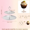 Unique Bargains 2 Tier Dessert Cupcake Stand with Tiered Serving Tray for Donut Fruits Stainless Steel - 2 of 4