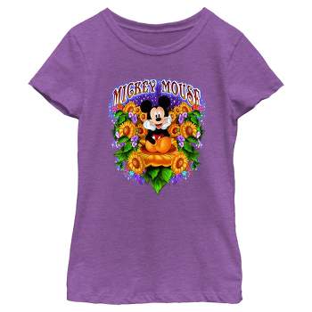 Girl's Mickey & Friends Colorful Sunflower Field T-Shirt