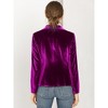 INSPIRE CHIC Women's Office Solid Shawl Collar Jetted Pockets One Button Velvet Blazer - 4 of 4