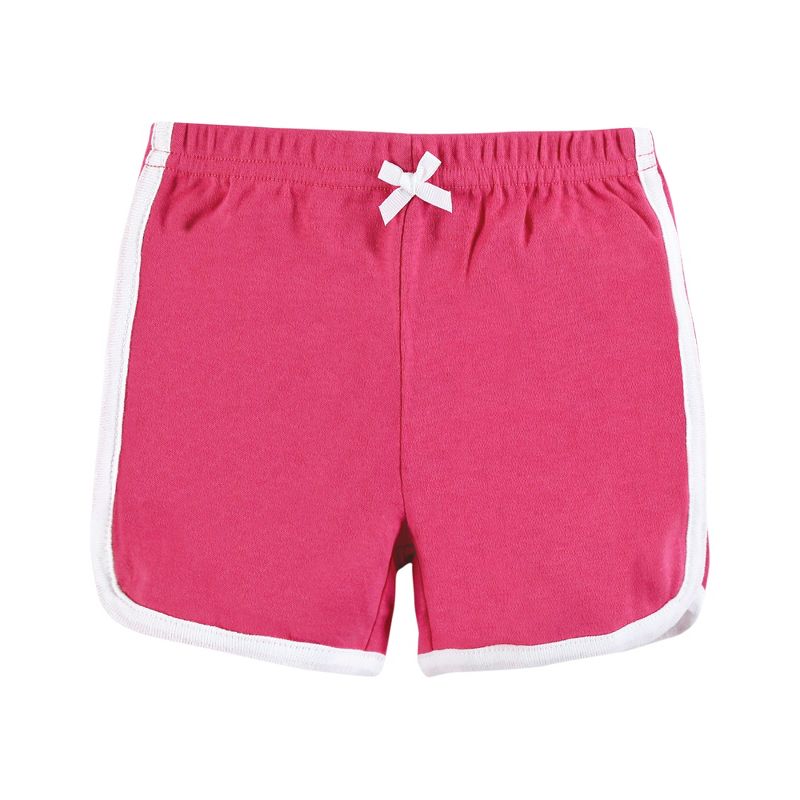Hudson Baby Girl Shorts Bottoms 4-Pack, Pink Black, 5 of 7
