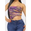 Slickblue Women's Mesh Print Slim Fit Long Sleeve Top, Herringbone Pattern Shirt, Orange Multi or Blue Multi, Size S-L - 4 of 4