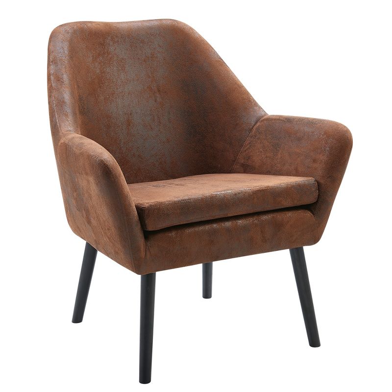 Divano Armchair with Aged Fabric and Solid Wood Legs Brown - Teamson Home, 1 of 6
