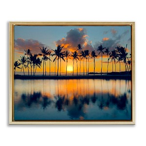 Stupell Industries Big Island Sunset  Floating Frame Canvas Art - 1 of 4