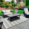 Northlight 4' x 6' Light Blue and White Striped Rectangular Outdoor Area Rug - 2 of 4