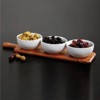 Gibson Gracious Dining 3 Peice Tidbit Bowl Set on Wood Paddle - 4 of 4