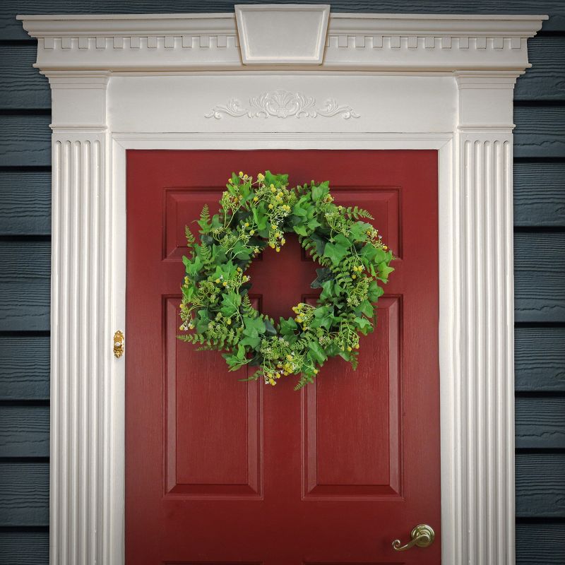 24" Artificial Ivy and Fern Woven Branch Base Wreath - National Tree Company, 2 of 4