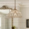 LLHZSY Retro French Crystal Chandelier Antique Bronze Dome Island Pendant Ceiling Fixture, 1-Light W15" or 6-Light W23 3/5" - 2 of 4