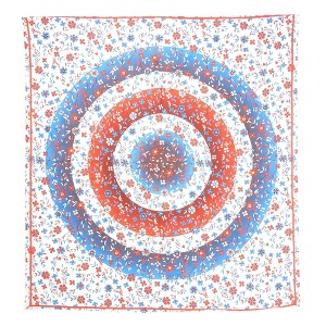 HomeRoots 88" X 84" White Blue And Red Floral Cotton Hanging Tapestry - 1 of 4