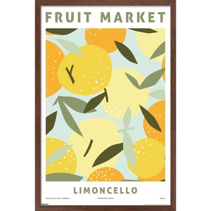 Trends International Reinders: Fruit Market - Limoncello Framed Wall Poster Prints Mahogany Framed Version 22.375" x 34" - 1 of 4