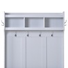 70.8" 3-in-1 Hall Tree, Coat Rack with 6 Hooks, Multifunctional Hallway Organizer, Adjustable Shelves, White - 4 of 4