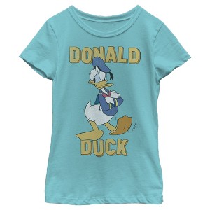 Girl's Disney Donald Duck Grumpy T-Shirt - 1 of 4