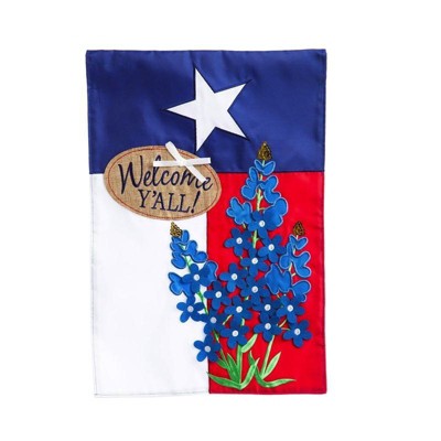 Evergreen Flag Texas Blue Bonnets Garden Applique Flag