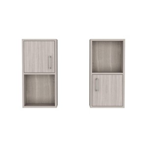 SEVOBAL Bathroom Vanities Oba 2Pc Wall Mounted Bathroom Medicine Cabinet with Open and Closed Storage for Bathroom Organization, Beige, 28"*17"*4" - 1 of 4