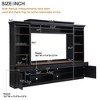 Vynxaria ON-TREND Farmhouse 4-Piece Entertainment Wall Unit Set with Bookshelf for TVs Up to 70", Walnut TV Stand - 3 of 4