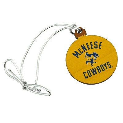 McNeese State University Cowboys Logo Mini Small Tiny Wood Christmas Tree Holiday Ornament