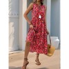 Coolmee Women Boho Dresses V Neck Loose Fit Casual Sleeveless Dress Bohemian Geometric Pattern Maxi Casual Summer Dresses - 4 of 4