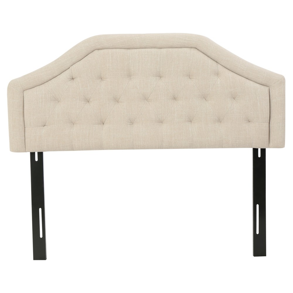 California/King Earlton Headboard Light Beige - Christopher Knight Home: Upholstered, Adjustable, Wood Frame Mounted