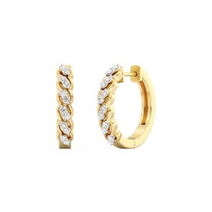 GILDED 1/10, 1/4 ct t.w. Lab Grown Diamonds Hoops Earrings in 14KT Gold Plated Sterling Silver - 1 of 4