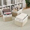 SUGIFT 4-Pack Storage Bins, Foldable Storage Baskets for Organizing Toys, Books, Large Storage Box with Handles, Sturdy Organizer Bins - 3 of 4