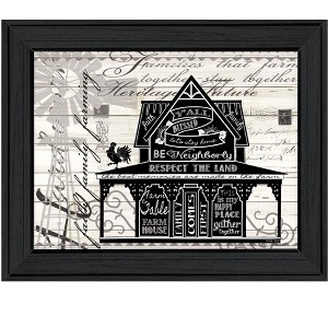 HomeRoots Y'ALL BLESSED FARMHOUSE Black Framed Print Wall Art - 1 of 4