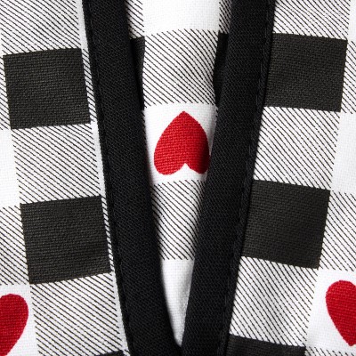 Heart-Shaped Gingham Pot Holders with Silicone Grip, 2-Pack