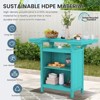 Hyleory Outdoor HDPE Bar Table with Storage Shelves and Glass Holder – Weather-Resistant Patio Entertainment Station - 4 of 4