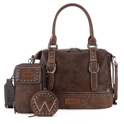 Generic Wrangler 3Pcs Doctor Bag Set , Top Handle Satchel Purse Barrel Handbags