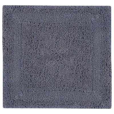 Lux Gray 30" Round Cotton Bath Mat Rug