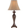 Regency Hill Traditional Vintage Table Lamp 23 1/2" Tall with Dimmer Warm Bronze Candlestick Bell Shade for Bedroom Living Room House Home Bedside - 3 of 4