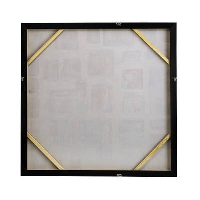40" Peach, Gray, Silver Abstract Canvas Print with Plastic Frame